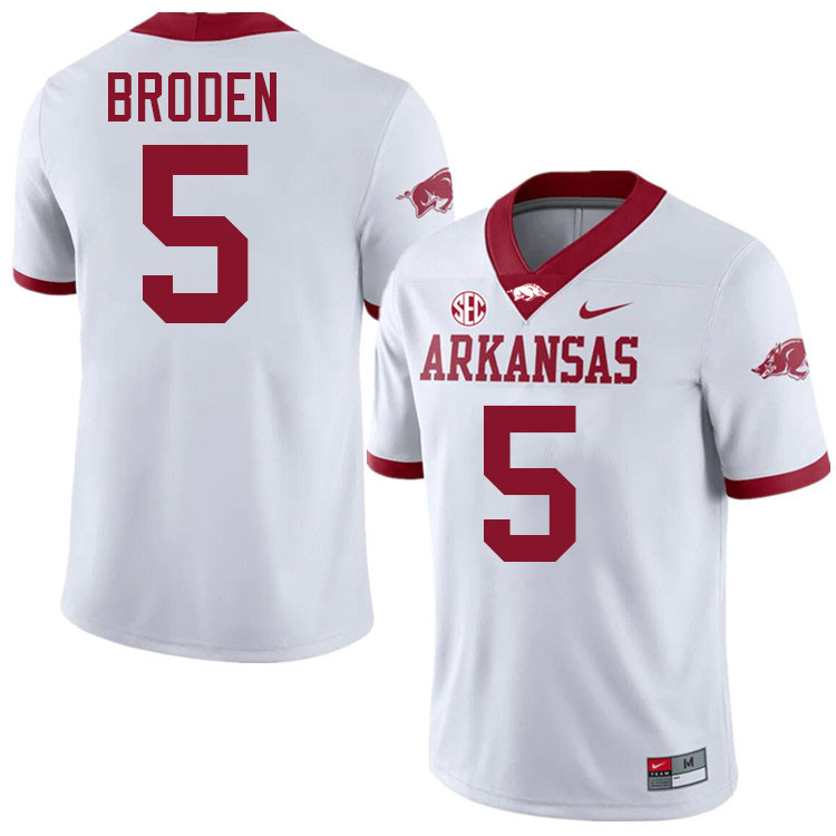 Tyrone Broden Arkansas Jersey,Arkansas Razorbacks #5 Tyrone Broden Jersey Youth College-White